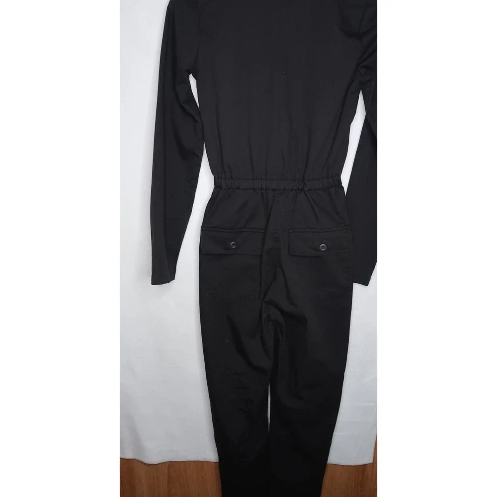 Brandy Melville Black Utility Jumpsuit Button Front Womens S‎ Streetwear EUC